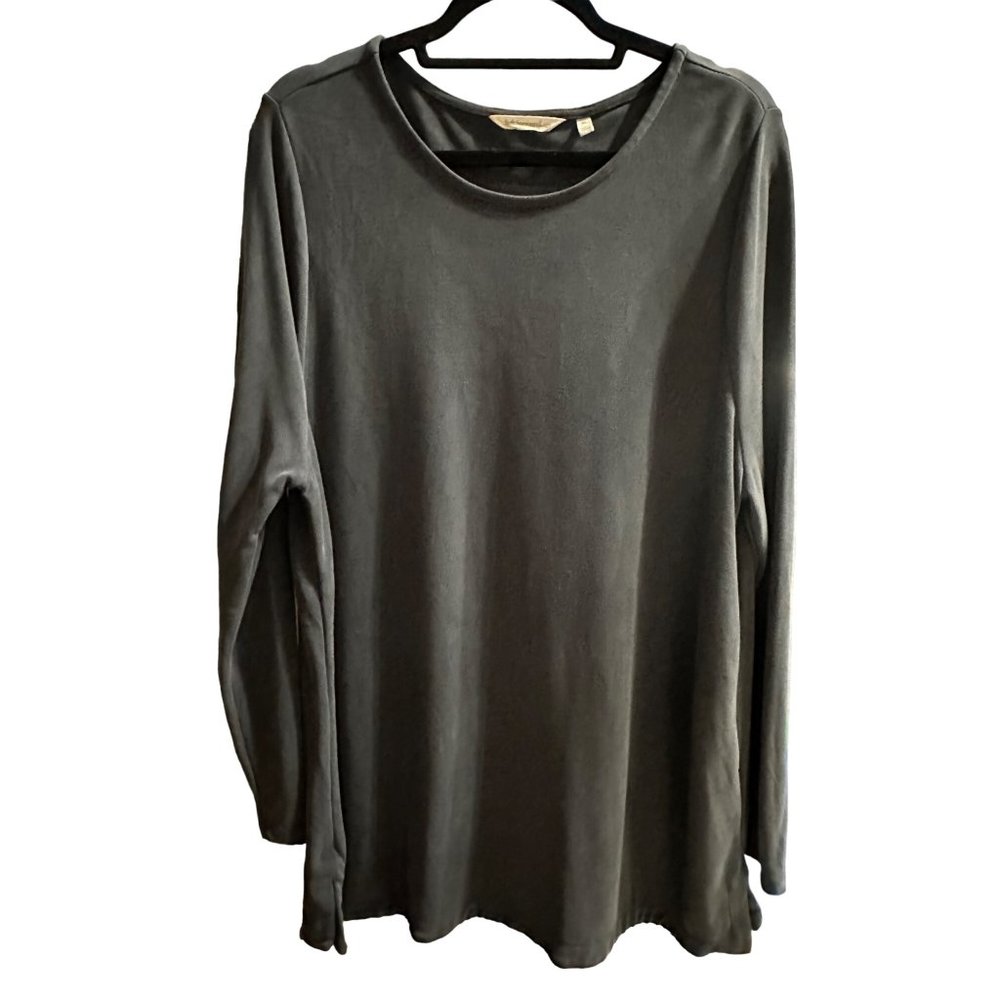 Soft Surroundings size XL dark gray long sleeve scoop neck modal blend tunic top